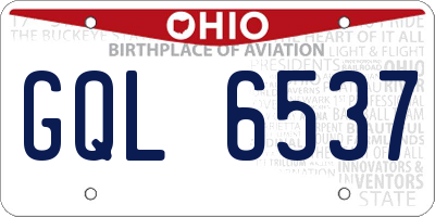 OH license plate GQL6537