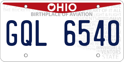 OH license plate GQL6540