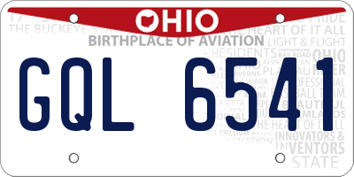 OH license plate GQL6541