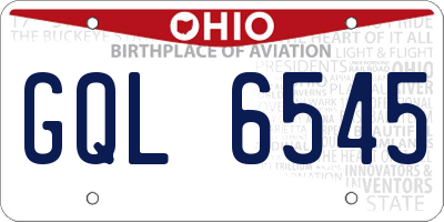 OH license plate GQL6545