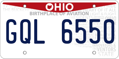 OH license plate GQL6550