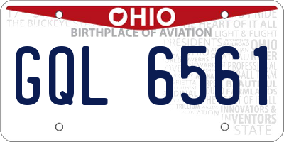 OH license plate GQL6561