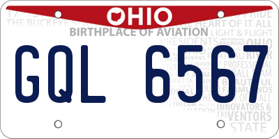 OH license plate GQL6567