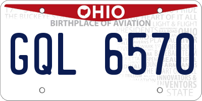 OH license plate GQL6570