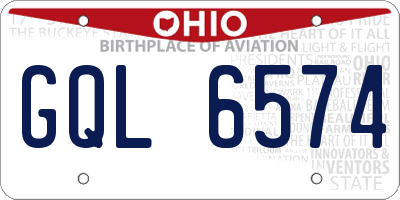 OH license plate GQL6574