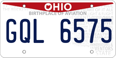 OH license plate GQL6575