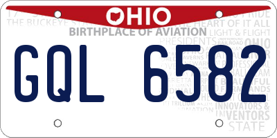 OH license plate GQL6582