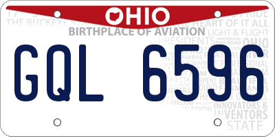 OH license plate GQL6596
