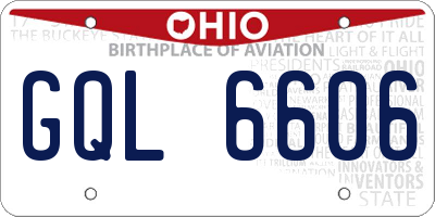 OH license plate GQL6606