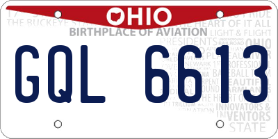 OH license plate GQL6613