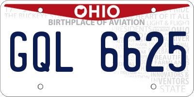 OH license plate GQL6625