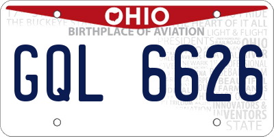 OH license plate GQL6626