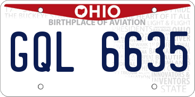 OH license plate GQL6635