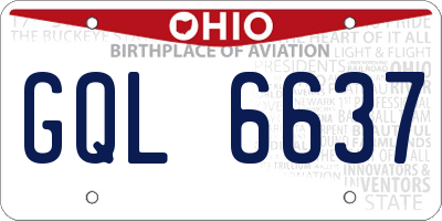 OH license plate GQL6637