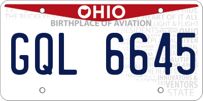 OH license plate GQL6645