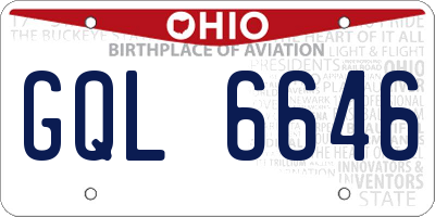 OH license plate GQL6646