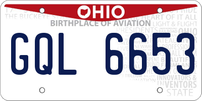 OH license plate GQL6653