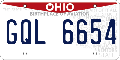 OH license plate GQL6654