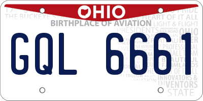 OH license plate GQL6661