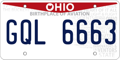 OH license plate GQL6663