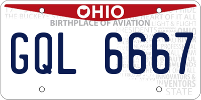 OH license plate GQL6667