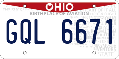OH license plate GQL6671