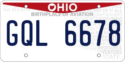 OH license plate GQL6678