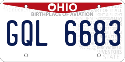 OH license plate GQL6683