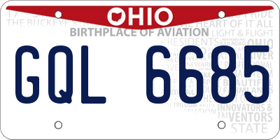 OH license plate GQL6685