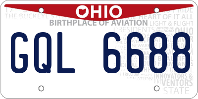 OH license plate GQL6688