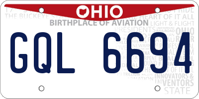 OH license plate GQL6694
