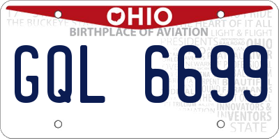 OH license plate GQL6699