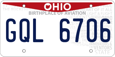 OH license plate GQL6706