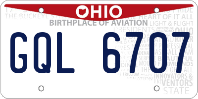 OH license plate GQL6707