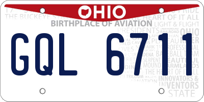 OH license plate GQL6711