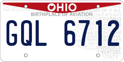 OH license plate GQL6712