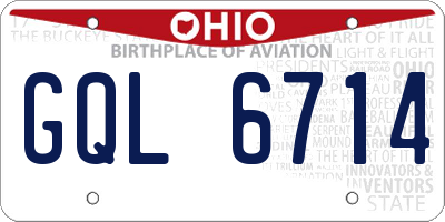 OH license plate GQL6714