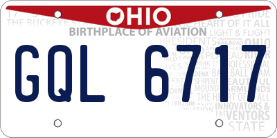 OH license plate GQL6717