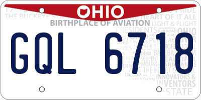 OH license plate GQL6718