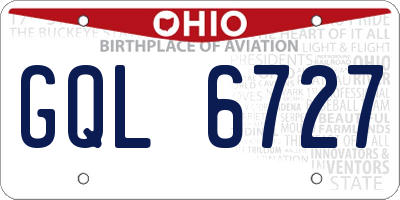 OH license plate GQL6727