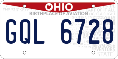 OH license plate GQL6728