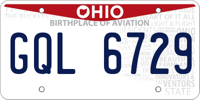 OH license plate GQL6729