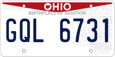 OH license plate GQL6731