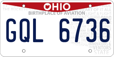 OH license plate GQL6736