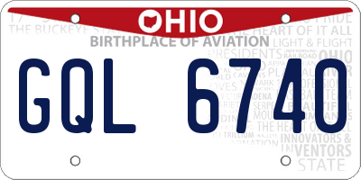 OH license plate GQL6740
