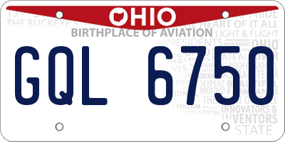 OH license plate GQL6750