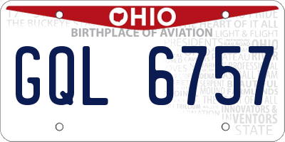 OH license plate GQL6757