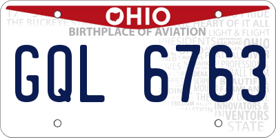 OH license plate GQL6763