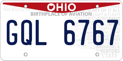 OH license plate GQL6767
