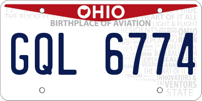 OH license plate GQL6774